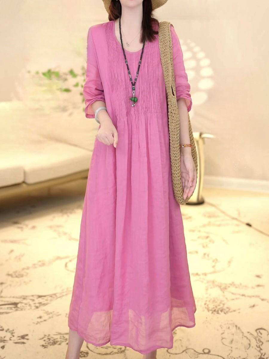 Высококачественное легкое роскошное однотонное платье для женщин, лето 2025, новая свободная и тонкая модная темпераментная длинная юбка M горячий розовый
Высококачественное легкое роскошное однотонное платье для женщин, лето 2025, новая свободная и тонкая модная темпераментная длинная юбка M горячий розовый