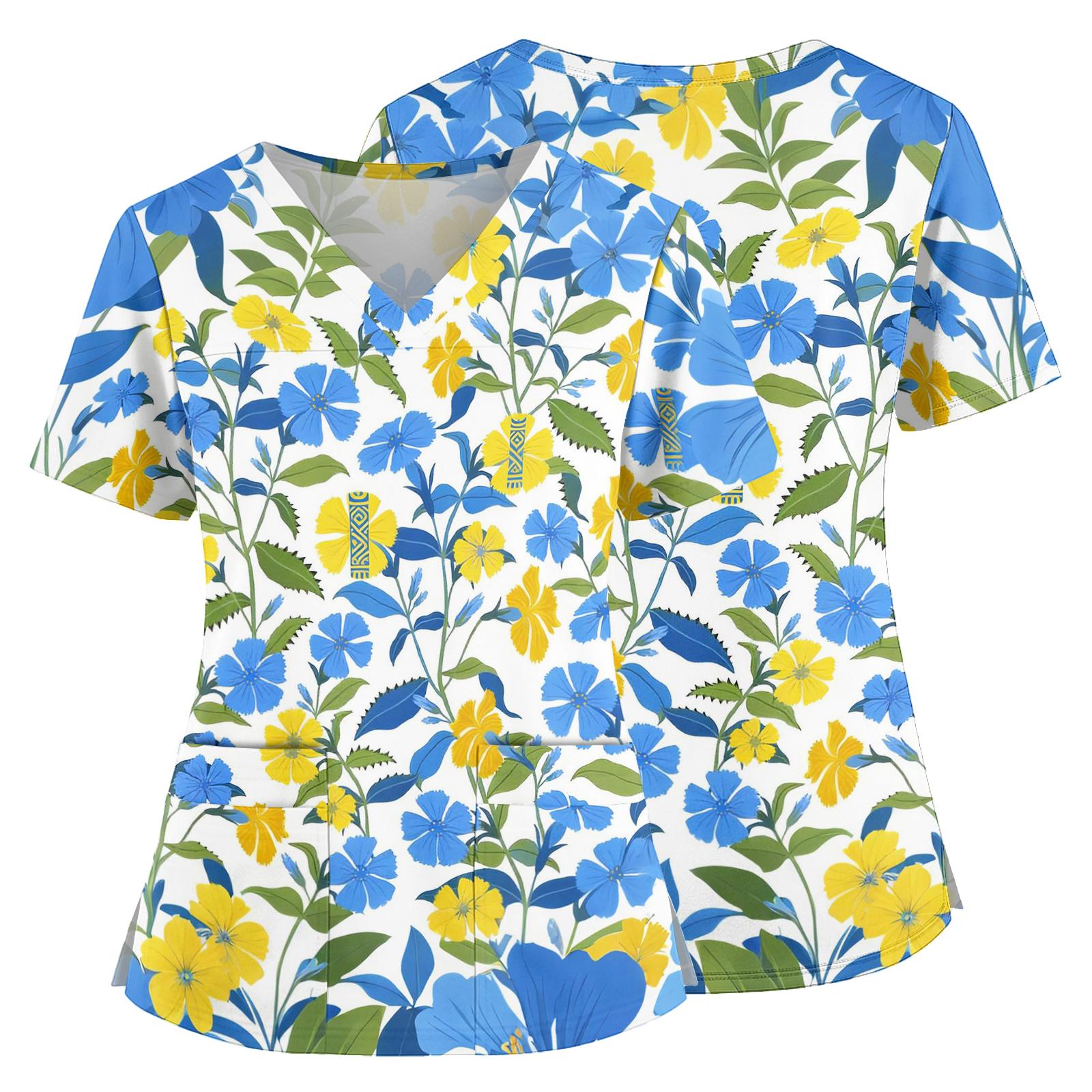 Women s V Neck Medical Scrub Top with Side Slits Two Front Pockets Short Sleeve Hawaiian Print Nurse Uniform Shirt L синий
Women s V Neck Medical Scrub Top with Side Slits Two Front Pockets Short Sleeve Hawaiian Print Nurse Uniform Shirt L синий