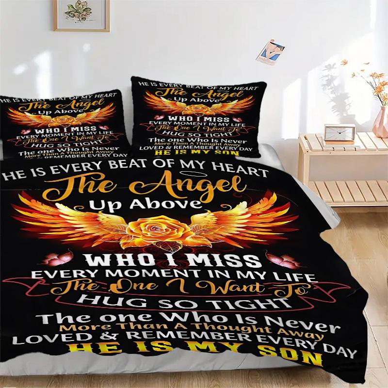 3pcs Heartbeat Angel Wings Duvet Cover Set, Cover For Bedroom Guest Room (1 Duvet Cover + 2 Pillowcase, Without Quilt), yy250922158 135x200cm
3pcs Heartbeat Angel Wings Duvet Cover Set, Cover For Bedroom Guest Room (1 Duvet Cover + 2 Pillowcase, Without Quilt), yy250922158 135x200cm