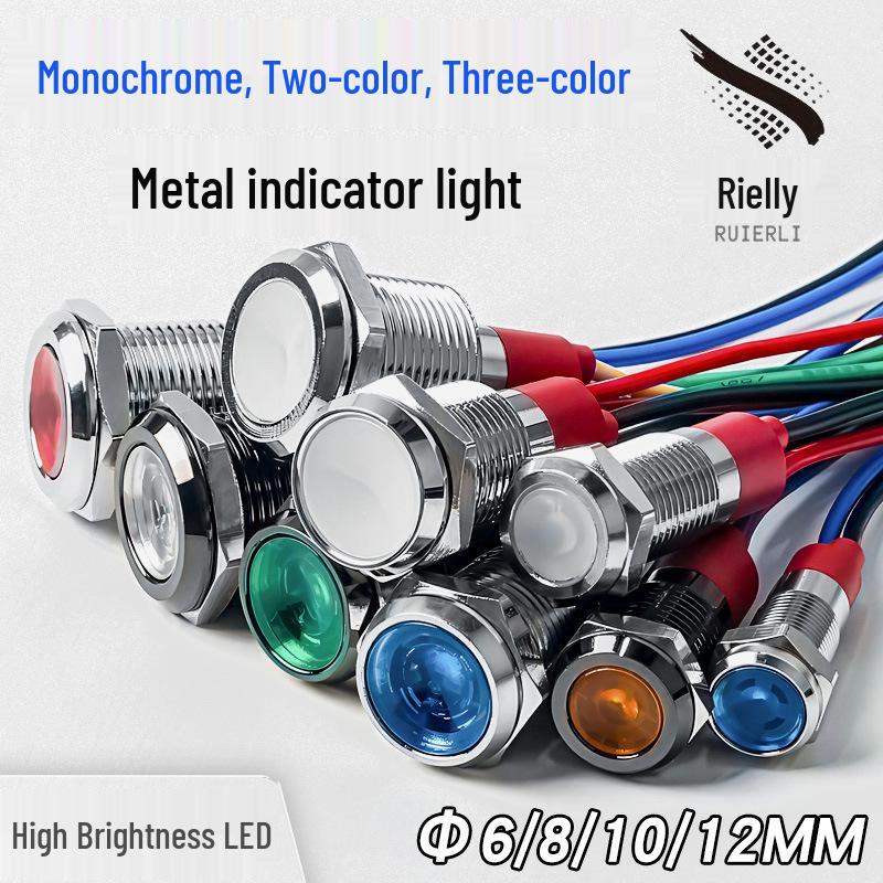 Universal LED Metal Indicator Light (6-12mm) - Single, Dual, or Tri-Color Options, High Brightness, Compatible with 6V-12V Systems. 6mm Silver Housing
Universal LED Metal Indicator Light (6-12mm) - Single, Dual, or Tri-Color Options, High Brightness, Compatible with 6V-12V Systems. 6mm Silver Housing