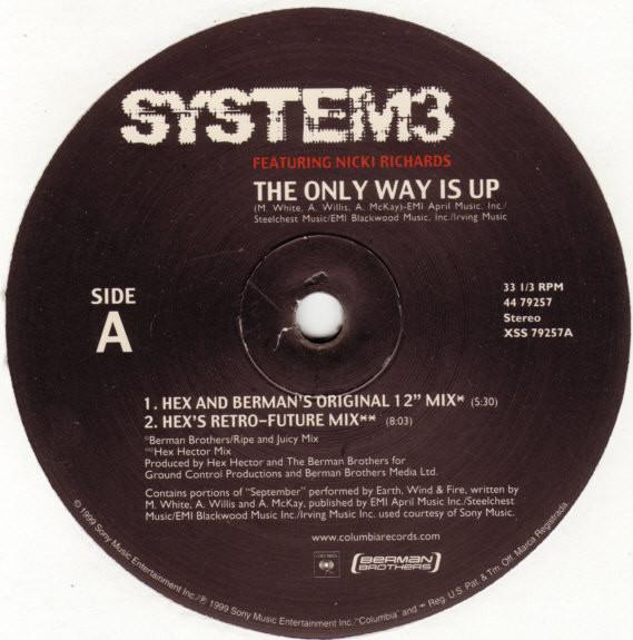 12inch Record SYSTEM 3, NICKI RICHARDS - The Only Way Is Up 4479257 Columbia 1999 US Dance & Electronica Used
12inch Record SYSTEM 3, NICKI RICHARDS - The Only Way Is Up 4479257 Columbia 1999 US Dance & Electronica Used