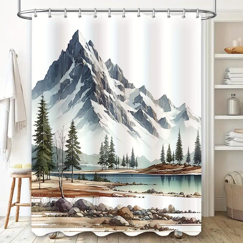 Watercolor Snow Mountain Lake Shower Curtain Nature Landscape Art Bathroom Decor Easy To Clean And Maintain Elevate Space W60H190(CM)-1 Pcs
Watercolor Snow Mountain Lake Shower Curtain Nature Landscape Art Bathroom Decor Easy To Clean And Maintain Elevate Space W60H190(CM)-1 Pcs