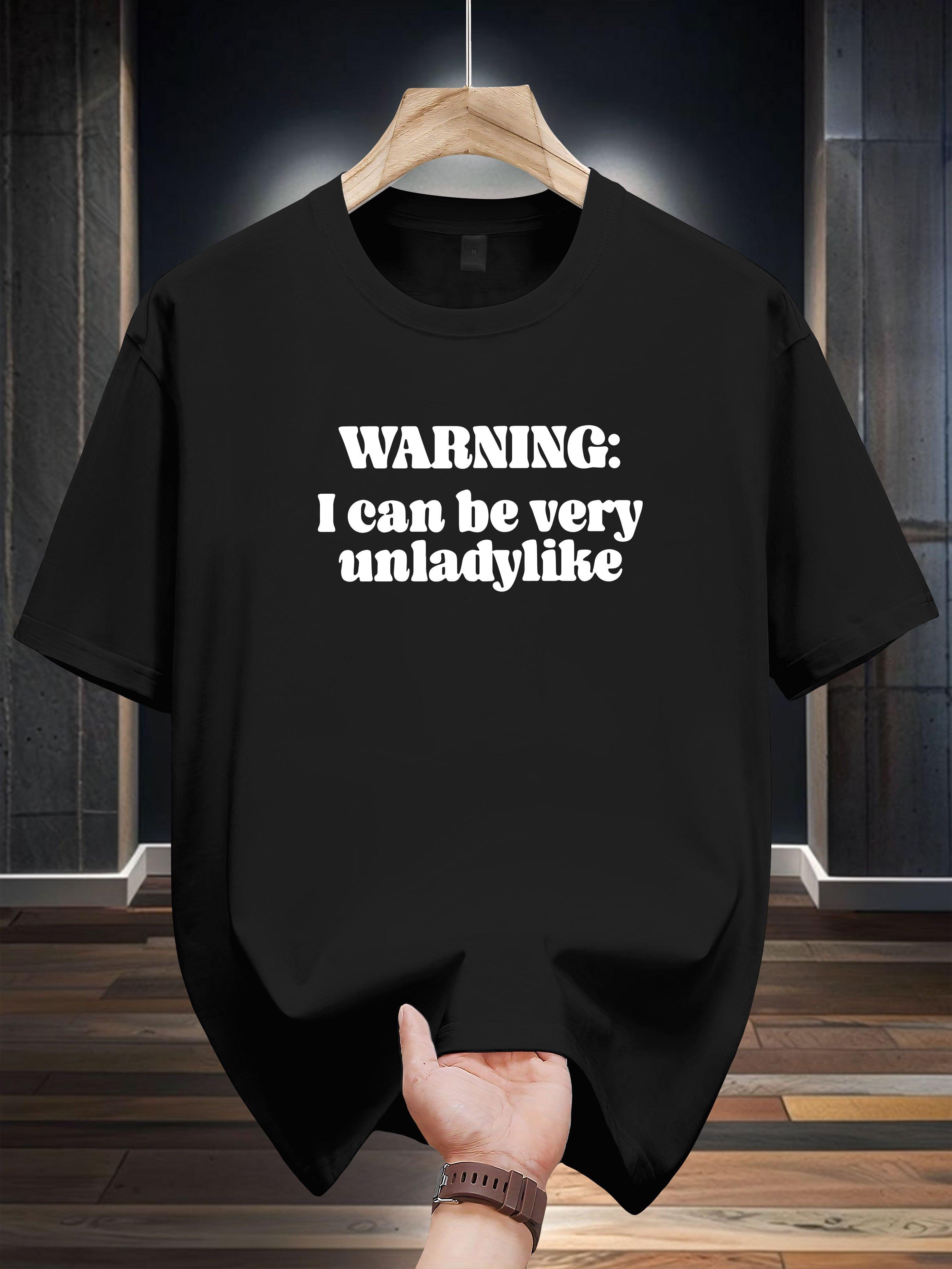 Niuwang Selection 200g 100% Cotton Short Sleeve T-shirt - White Casual Graphic Print Tee with WARNING: I Can Be Very Unladylike Slogan L
Niuwang Selection 200g 100% Cotton Short Sleeve T-shirt - White Casual Graphic Print Tee with WARNING: I Can Be Very Unladylike Slogan L