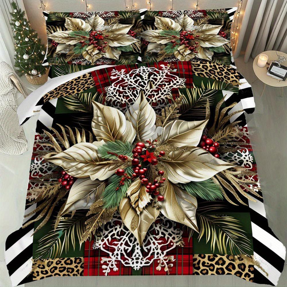 Lifesmells 2/3Pcs Poinsettia Pattern Duvet Cover Set - Festive Christmas Bedding With All-Season Soft Polyester, Zipper Closure Duvet Cover Set&EU Single(135x200cm)
Lifesmells 2/3Pcs Poinsettia Pattern Duvet Cover Set - Festive Christmas Bedding With All-Season Soft Polyester, Zipper Closure Duvet Cover Set&EU Single(135x200cm)