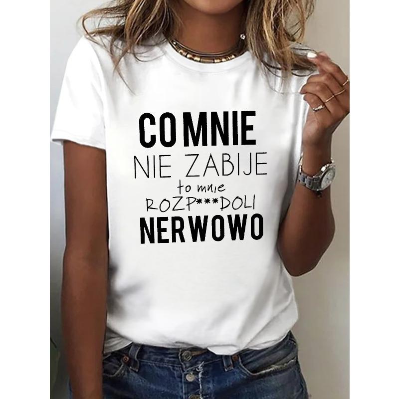 Polish What Doesn t Kill Me Letter Print T - Shirt Women s Spring - Summer Short - Sleeve Crew - Neck Casual T - Shirt, Daily Leisure, Holiday Gift S белый
Polish What Doesn t Kill Me Letter Print T - Shirt Women s Spring - Summer Short - Sleeve Crew - Neck Casual T - Shirt, Daily Leisure, Holiday Gift S белый