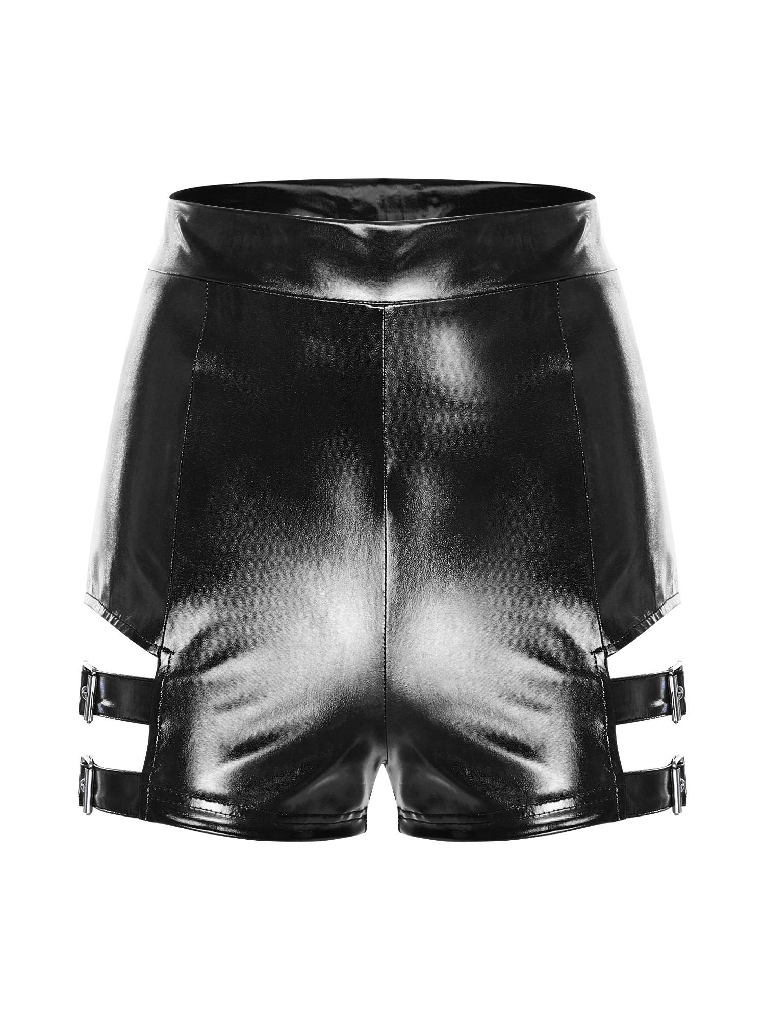 Womens Metallic Shiny High Waist Shorts Thighs Cutout Metal Buckles Hot Pants Booty Dancewear S чорний
Womens Metallic Shiny High Waist Shorts Thighs Cutout Metal Buckles Hot Pants Booty Dancewear S чорний