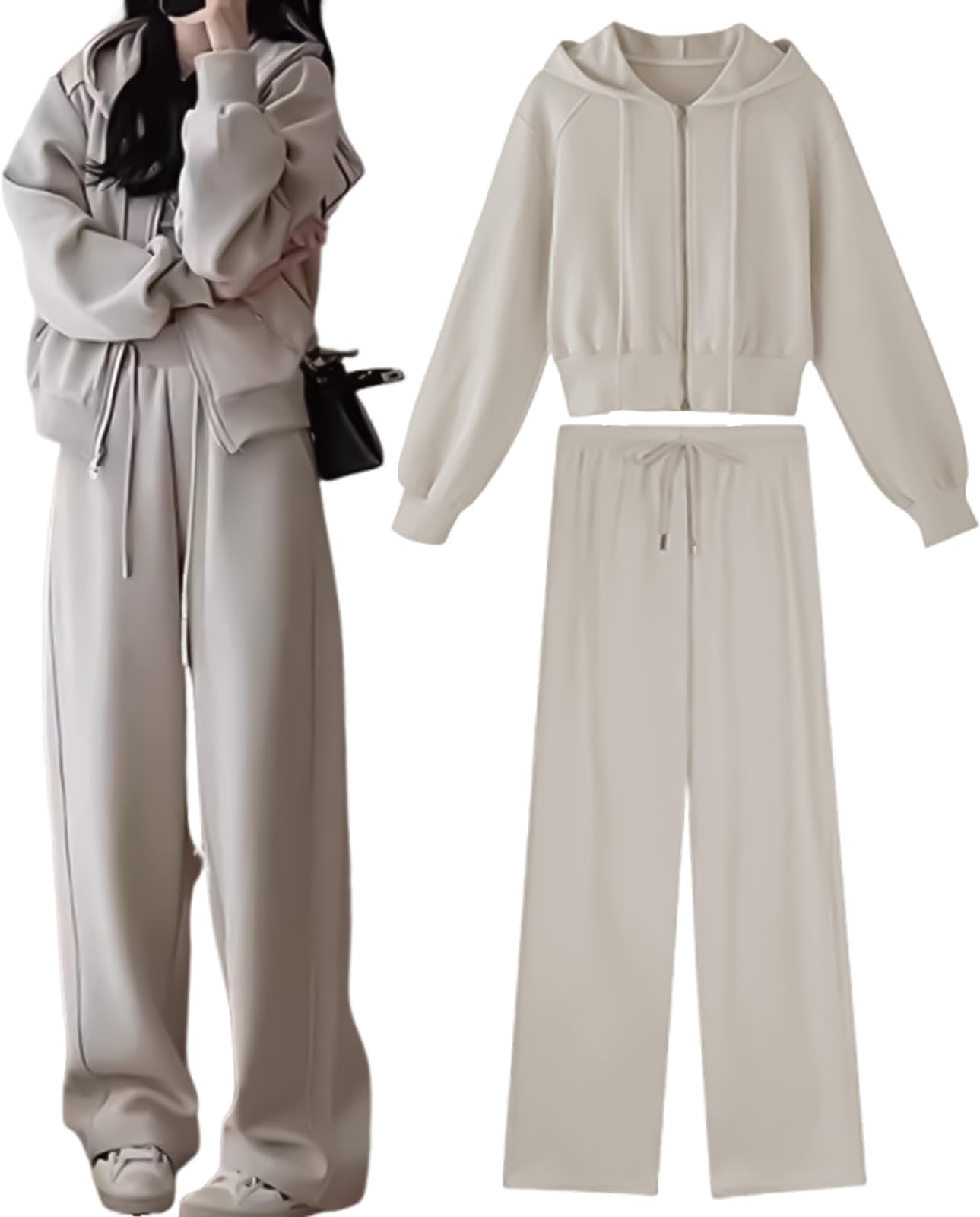 Light Gray and Bottoms Set for and Outings J.STORE Women s Hoodie, Sweatshirt, Dance, Workouts, (5S-J04-GY2XL)
Light Gray and Bottoms Set for and Outings J.STORE Women s Hoodie, Sweatshirt, Dance, Workouts, (5S-J04-GY2XL)