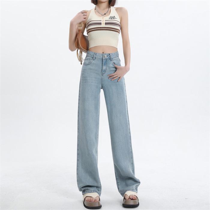 Women s Light Tencel Denim Jeans, Summer Thin High-Waist Wide-Leg Pants, 2025 Drapey Slimming Ice Silk Style. L
Women s Light Tencel Denim Jeans, Summer Thin High-Waist Wide-Leg Pants, 2025 Drapey Slimming Ice Silk Style. L
