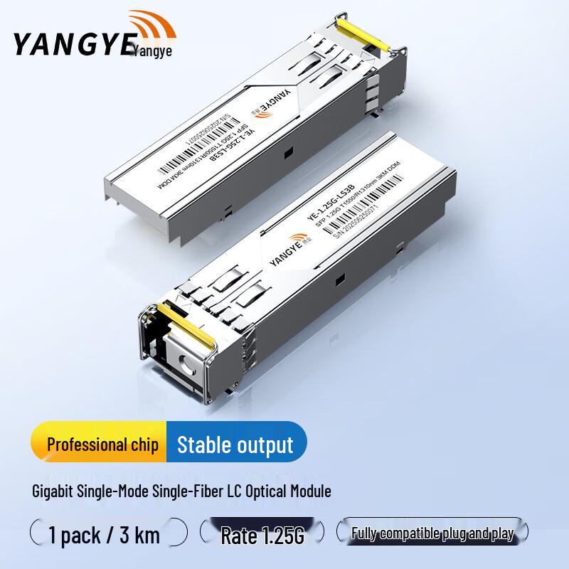 Yangye 1.25G SFP Gigabit Optical Transceiver 3KM
Yangye 1.25G SFP Gigabit Optical Transceiver 3KM