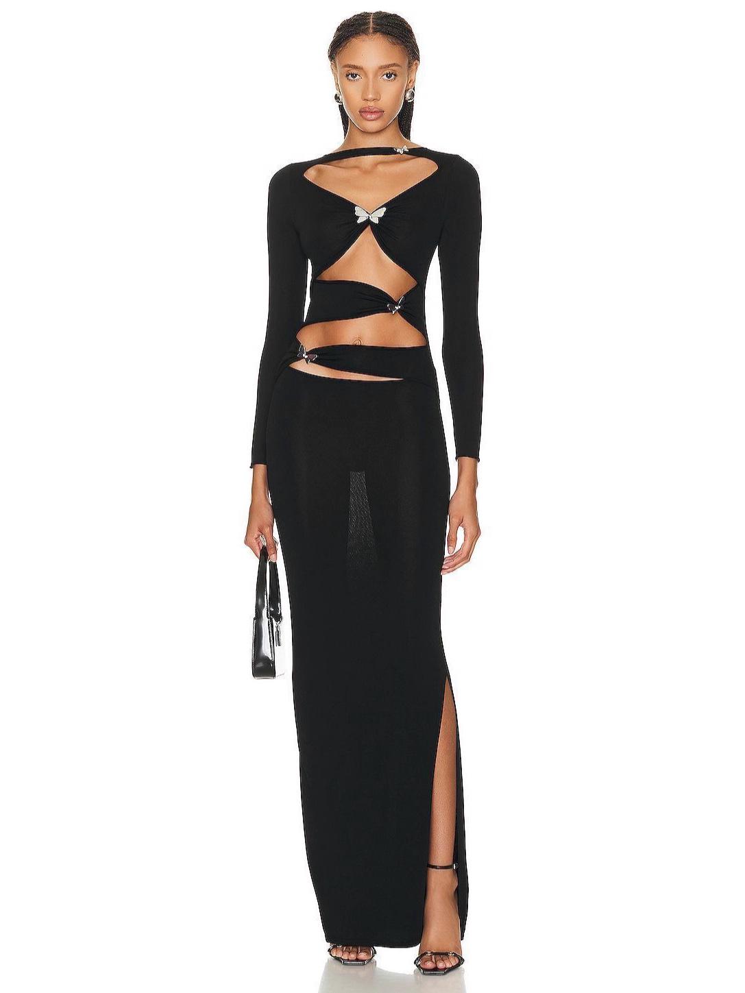 Elegant Butterfly-Embellished Sexy Long Sleeve Evening Gown Medium чорний
Elegant Butterfly-Embellished Sexy Long Sleeve Evening Gown Medium чорний