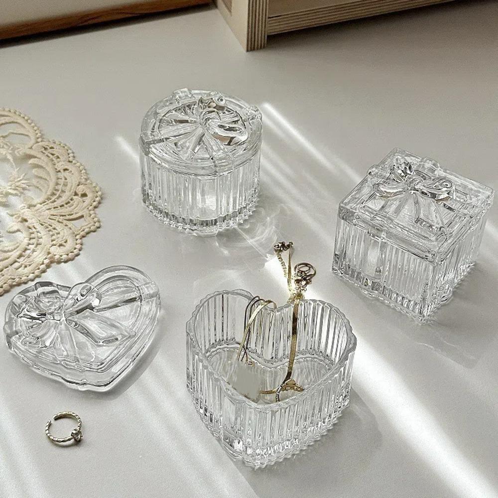Heart-Shaped Jewelry Storage Box Bowknot Earrings Gift Boxes Decor Glass Jewelry Holder Square
Heart-Shaped Jewelry Storage Box Bowknot Earrings Gift Boxes Decor Glass Jewelry Holder Square