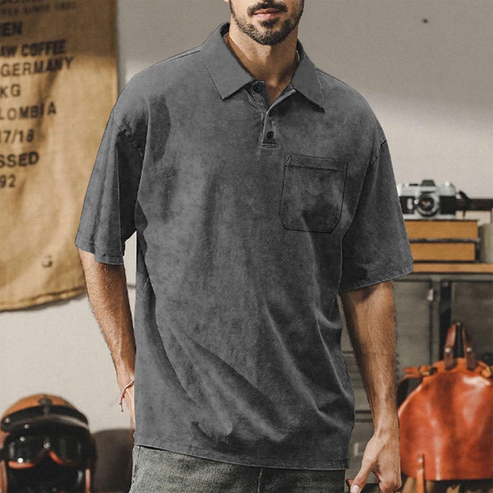 Мужская свободная повседневная футболка с короткими рукавами и пуговицами в стиле ретро XXXL
Мужская свободная повседневная футболка с короткими рукавами и пуговицами в стиле ретро XXXL