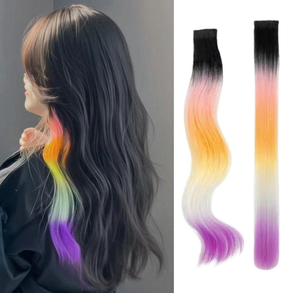 2PCS Rainbow Highlighted Hair Extensions Gradient Colored Synthetic Hair Party Straight
2PCS Rainbow Highlighted Hair Extensions Gradient Colored Synthetic Hair Party Straight