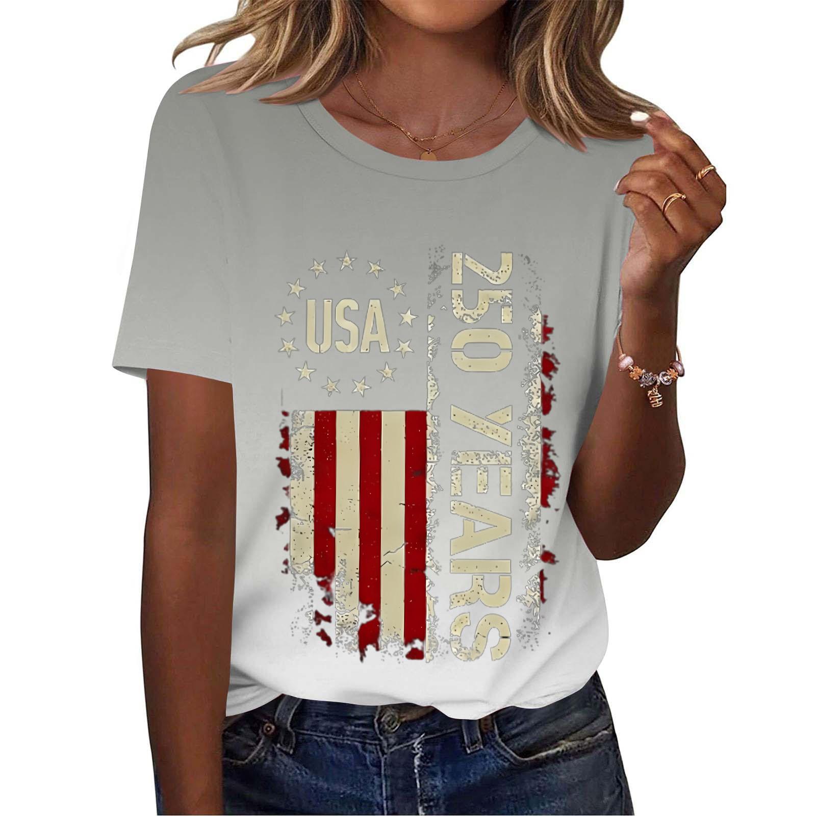 Women’s Short Sleeve Printed Top Crew Neck Loose Fit T Shirt USA 250 Years Graphic Design Casual Comfortable Wear Blouse L білий
Women’s Short Sleeve Printed Top Crew Neck Loose Fit T Shirt USA 250 Years Graphic Design Casual Comfortable Wear Blouse L білий