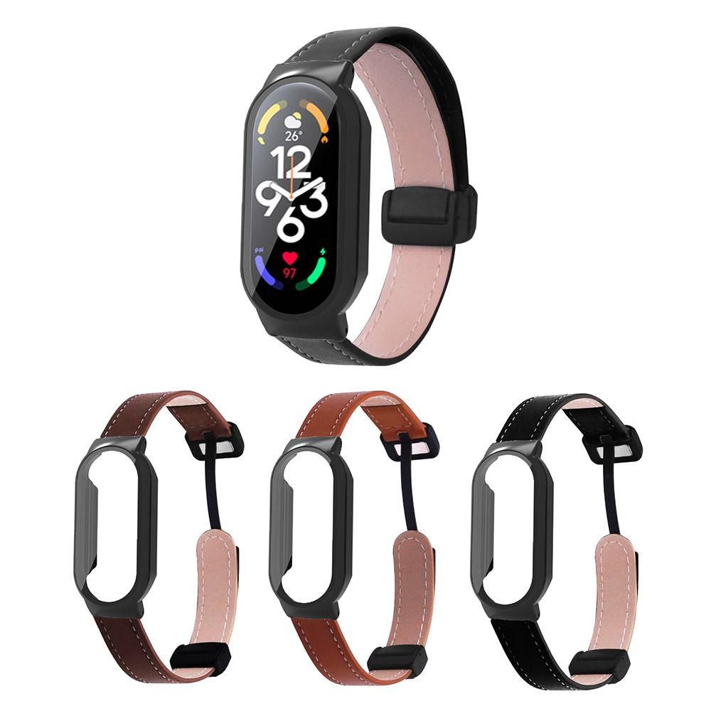 Wristband Strap&Case Magnetic Buckle Screen Protector Leather Strap for Xiaomi Mi Band 8 Watchband
Wristband Strap&Case Magnetic Buckle Screen Protector Leather Strap for Xiaomi Mi Band 8 Watchband