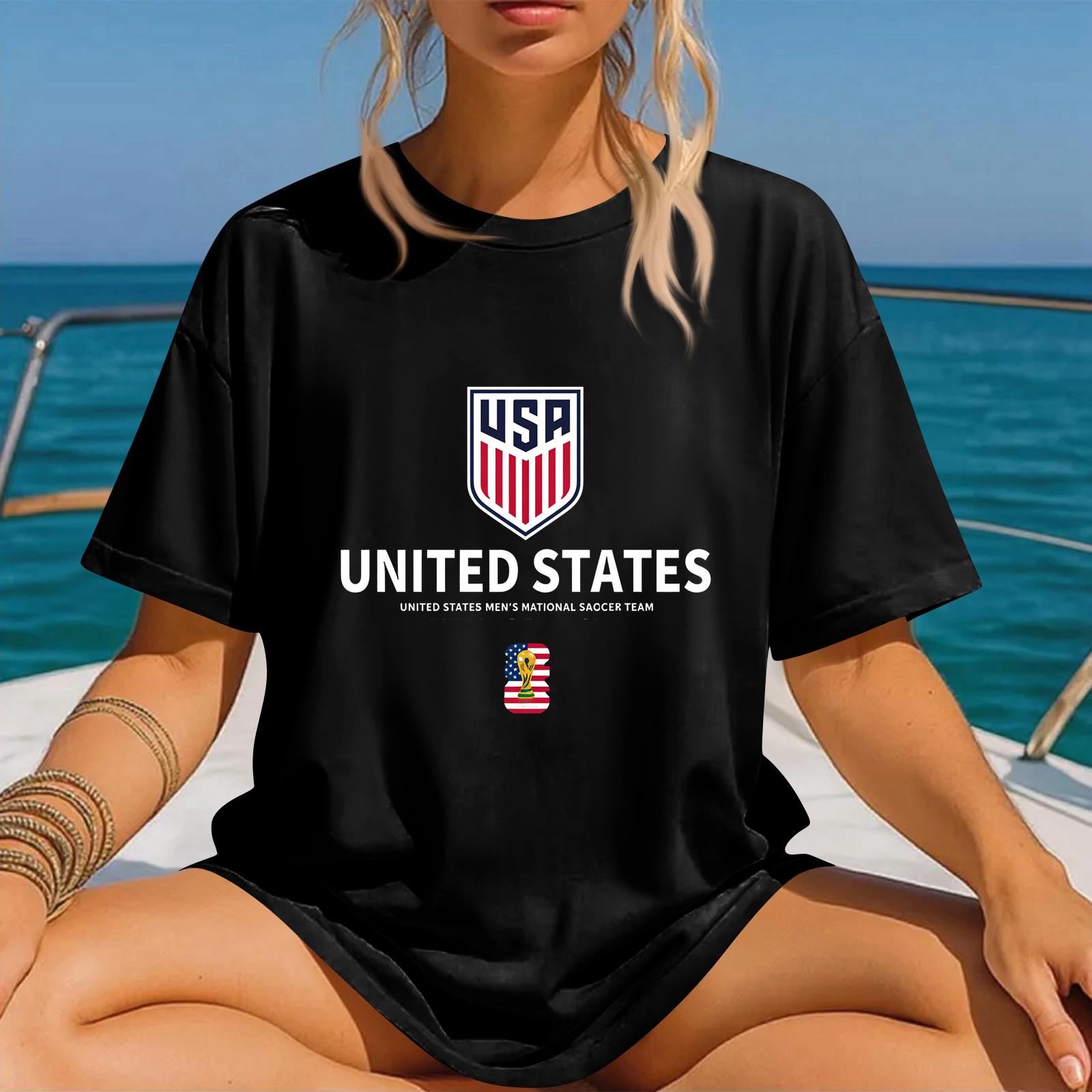 Men Women Soccer T Shirt 2026 World Cup Printed Crew Neck Pullover Short Sleeve Top USA National Team Graphic Tee M чёрный
Men Women Soccer T Shirt 2026 World Cup Printed Crew Neck Pullover Short Sleeve Top USA National Team Graphic Tee M чёрный