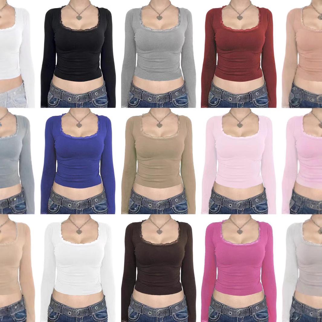 Women s Long Sleeve Square Neck Lace Trim Slim Fit T-shirt Medium рожевий червоний колір
Women s Long Sleeve Square Neck Lace Trim Slim Fit T-shirt Medium рожевий червоний колір