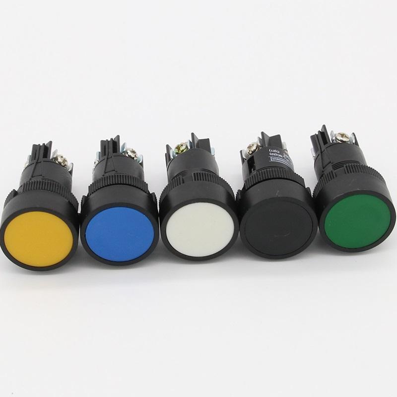 6pcs 22mm momentary Push button switch red green blue yellow black white normal open + normal close
6pcs 22mm momentary Push button switch red green blue yellow black white normal open + normal close
