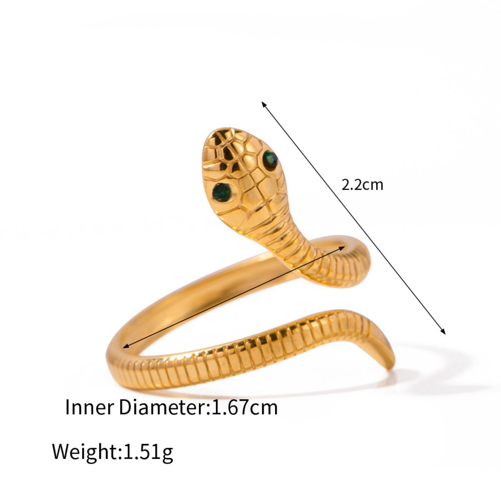 Retro Real Gold Plated 304 Stainless Steel Open Snake Animal Wrap Rings Unisex Party For Women Men Party Gifts, 1 Piece
Retro Real Gold Plated 304 Stainless Steel Open Snake Animal Wrap Rings Unisex Party For Women Men Party Gifts, 1 Piece