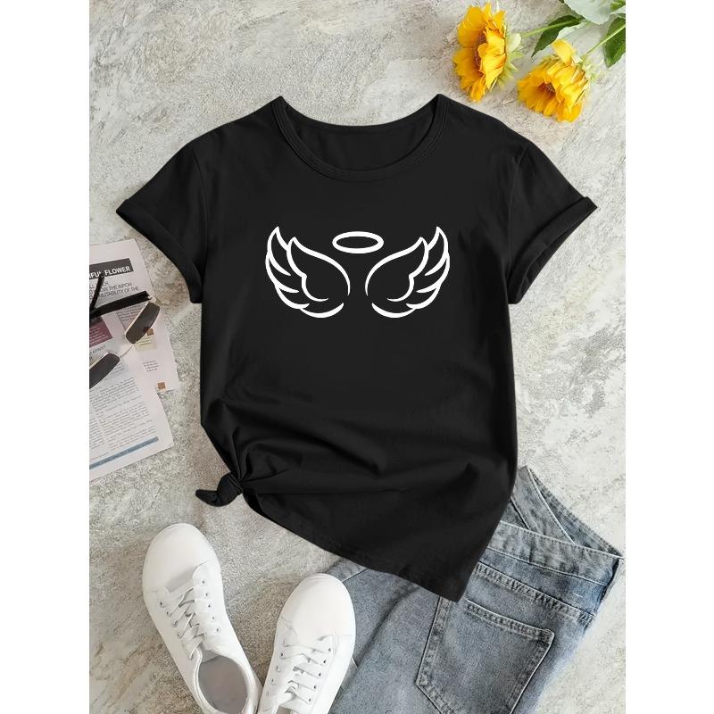Casual Loose Summer T-Shirt with a Fun Angel Wings Cartoon Print 4XL чорний
Casual Loose Summer T-Shirt with a Fun Angel Wings Cartoon Print 4XL чорний