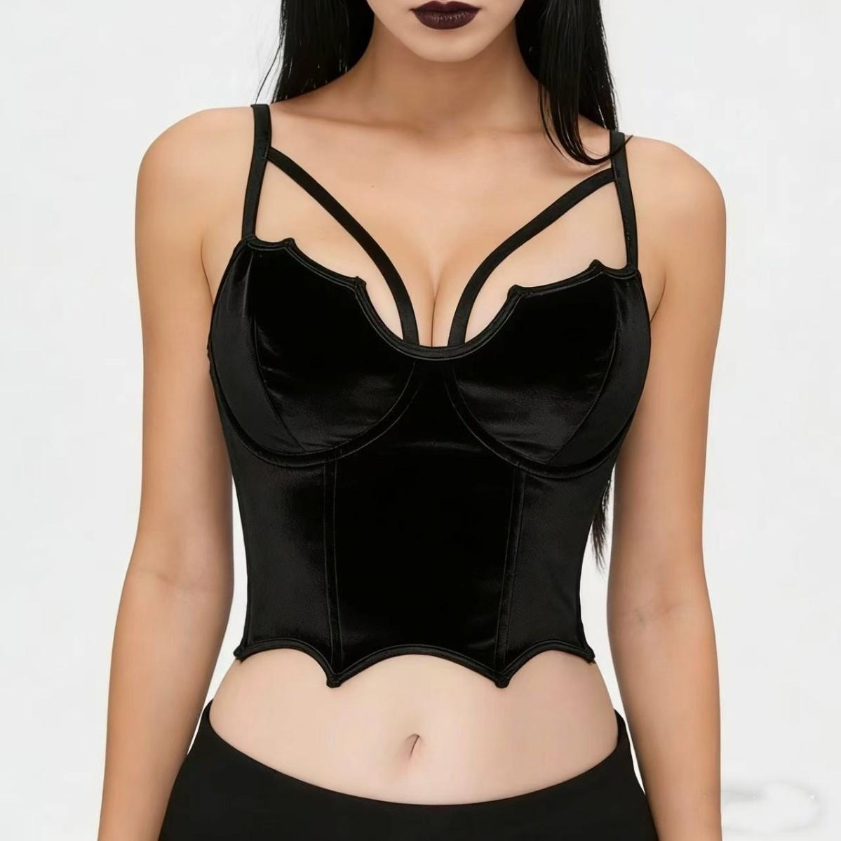 European & American Gothic Velvet Fishbone Camisole - Y2K Sexy Slimming Corset Top Large чёрный
European & American Gothic Velvet Fishbone Camisole - Y2K Sexy Slimming Corset Top Large чёрный
