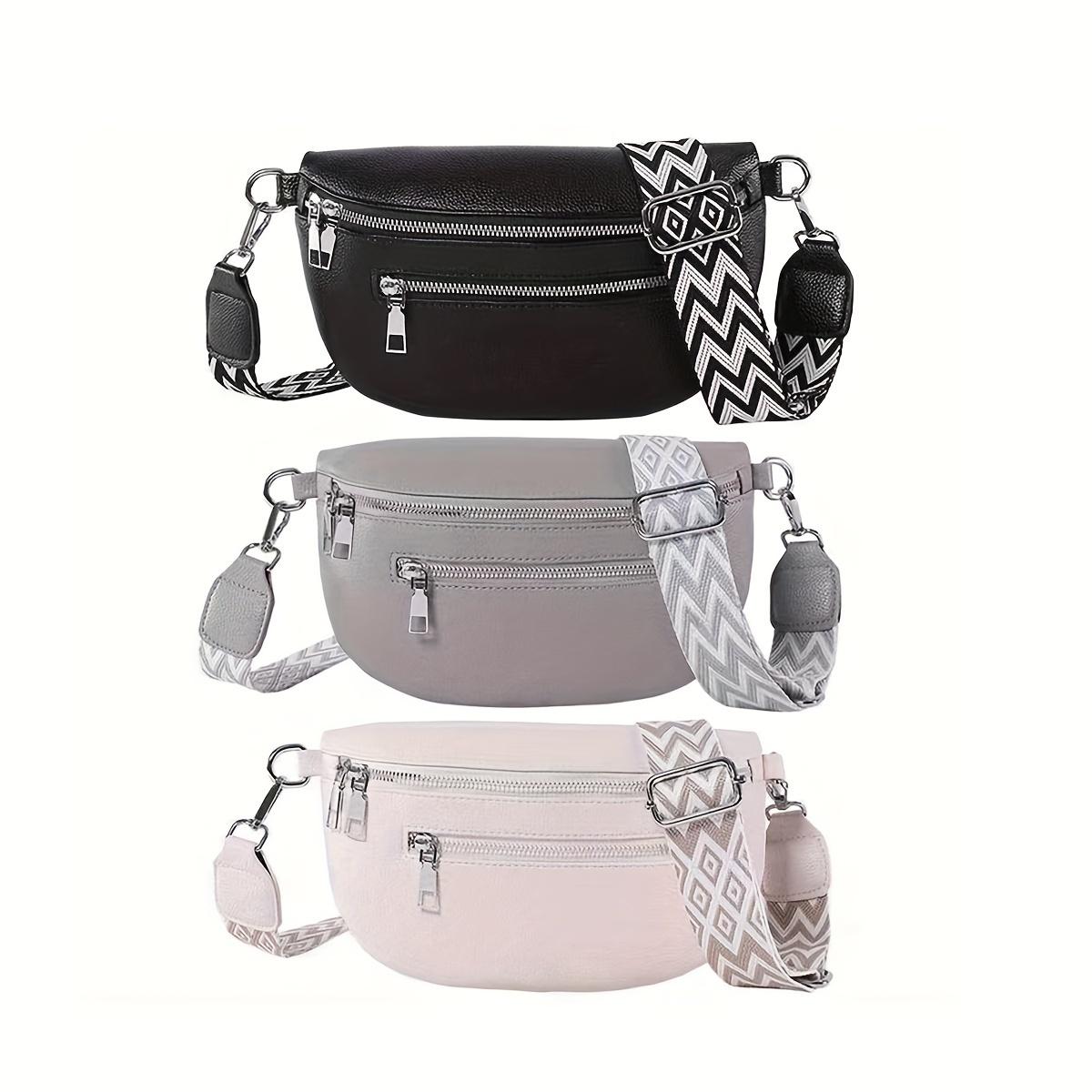 Жіночий рюкзак через плече в богемному стилі з широкими плечовими ремнями, одноколірний спортивний рюкзак із штучної шкіри та знімний плечовий ремінь на блискавці. білий