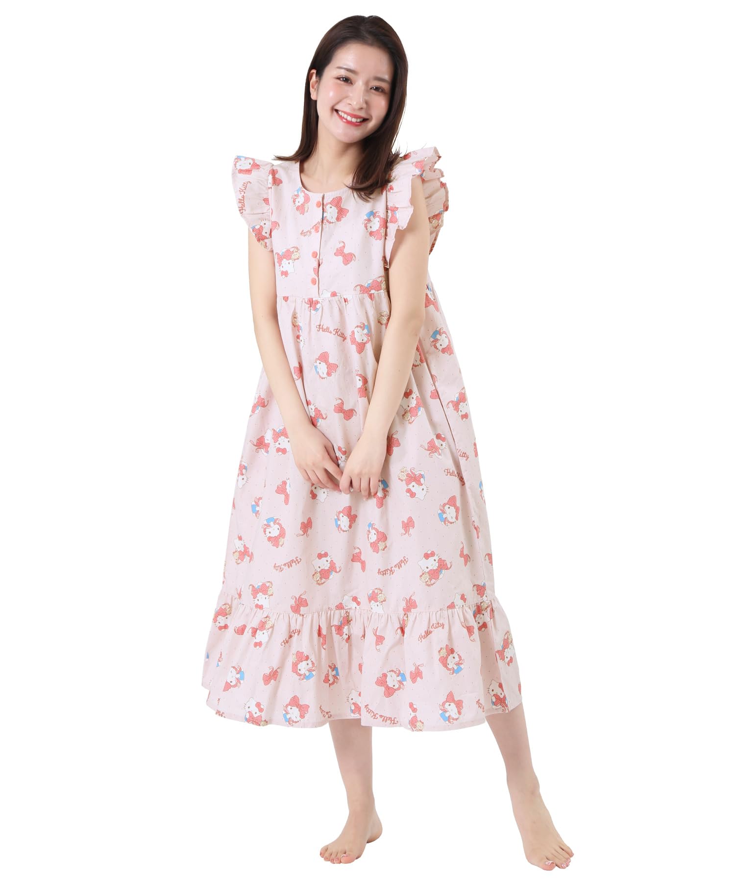 SAZAC Ночная сорочка-платье Hello Kitty, 100% хлопковая бязь, женская пижама на пуговицах спереди, одежда для дома, с лентой Hello Kitty (Абрикосовый/M-L/SAN1800)
SAZAC Ночная сорочка-платье Hello Kitty, 100% хлопковая бязь, женская пижама на пуговицах спереди, одежда для дома, с лентой Hello Kitty (Абрикосовый/M-L/SAN1800)