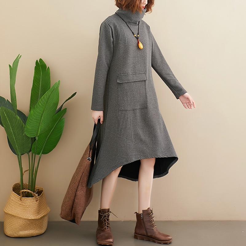 Fan high-necked loose temperament long dress irregular dress thickened medium and long inner bottom skirt women M чёрный
Fan high-necked loose temperament long dress irregular dress thickened medium and long inner bottom skirt women M чёрный