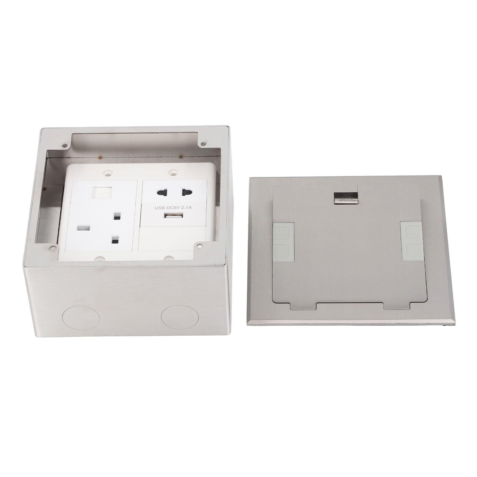 Підлогова розетка Срібляста нержавіюча сталь 3 контакти Універсальна 2 отвори USB та комп ютерний порт Вбудована підлогова
Підлогова розетка Срібляста нержавіюча сталь 3 контакти Універсальна 2 отвори USB та комп ютерний порт Вбудована підлогова