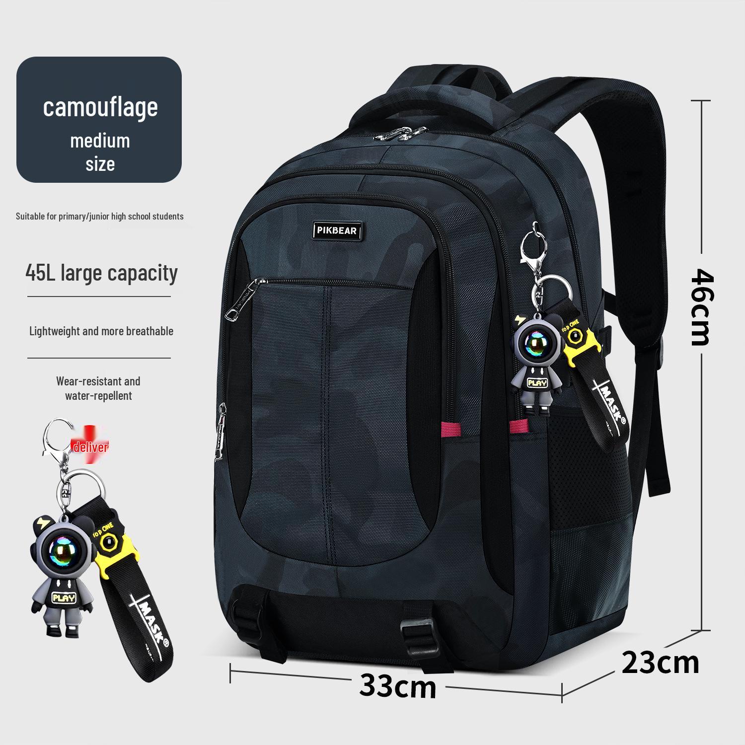 Camouflage Ergonomic Backpack for Students - Large Capacity, Spine Protection, Double Shoulder for Middle and High School Boys
Camouflage Ergonomic Backpack for Students - Large Capacity, Spine Protection, Double Shoulder for Middle and High School Boys