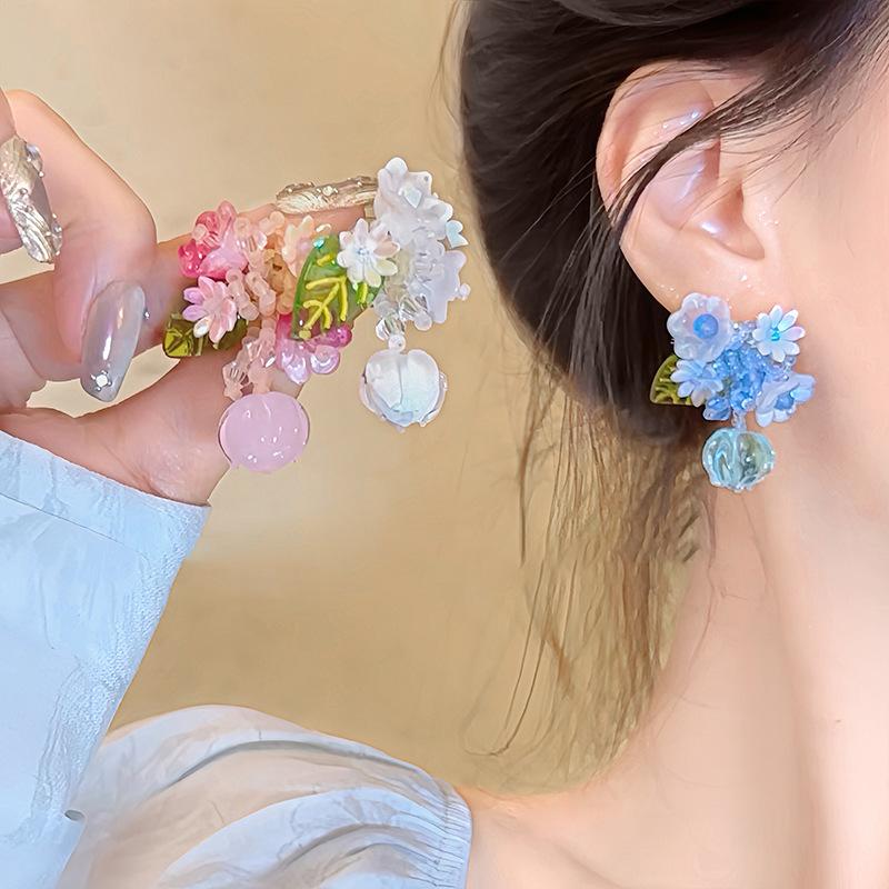 Glass Flower Leaf Tassel Earrings Mori Sweet Temperament Earrings Small Fresh Premium Earrings
Glass Flower Leaf Tassel Earrings Mori Sweet Temperament Earrings Small Fresh Premium Earrings
