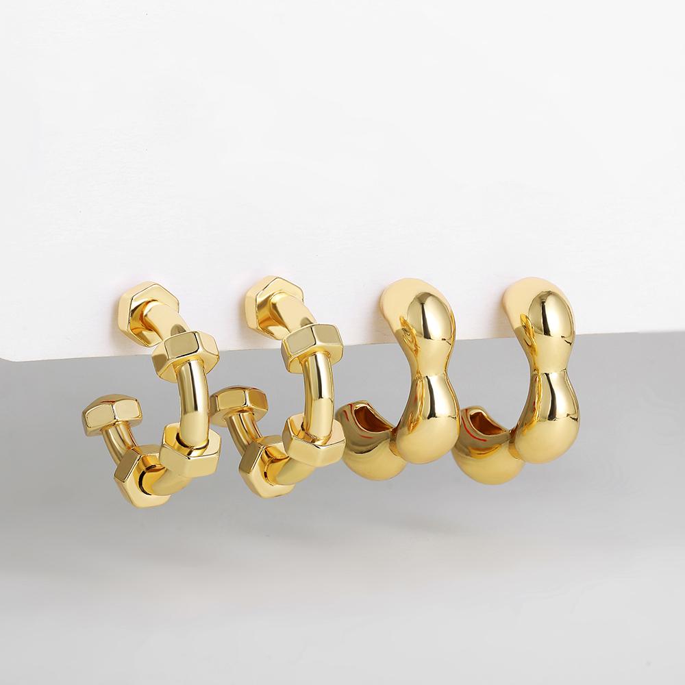 Creative Geometric Ear Buckle Open Thick Hoops C-shape Earrings for Women Gold Plated Statement Earring Sets Trend Zircon 2023
Creative Geometric Ear Buckle Open Thick Hoops C-shape Earrings for Women Gold Plated Statement Earring Sets Trend Zircon 2023