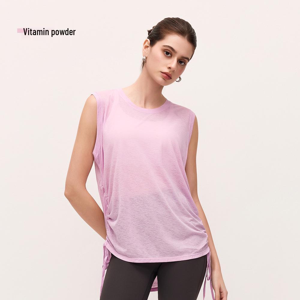 Bamboo Round Neck Sleeveless Yoga Tank with Drawstring Hem L
Bamboo Round Neck Sleeveless Yoga Tank with Drawstring Hem L