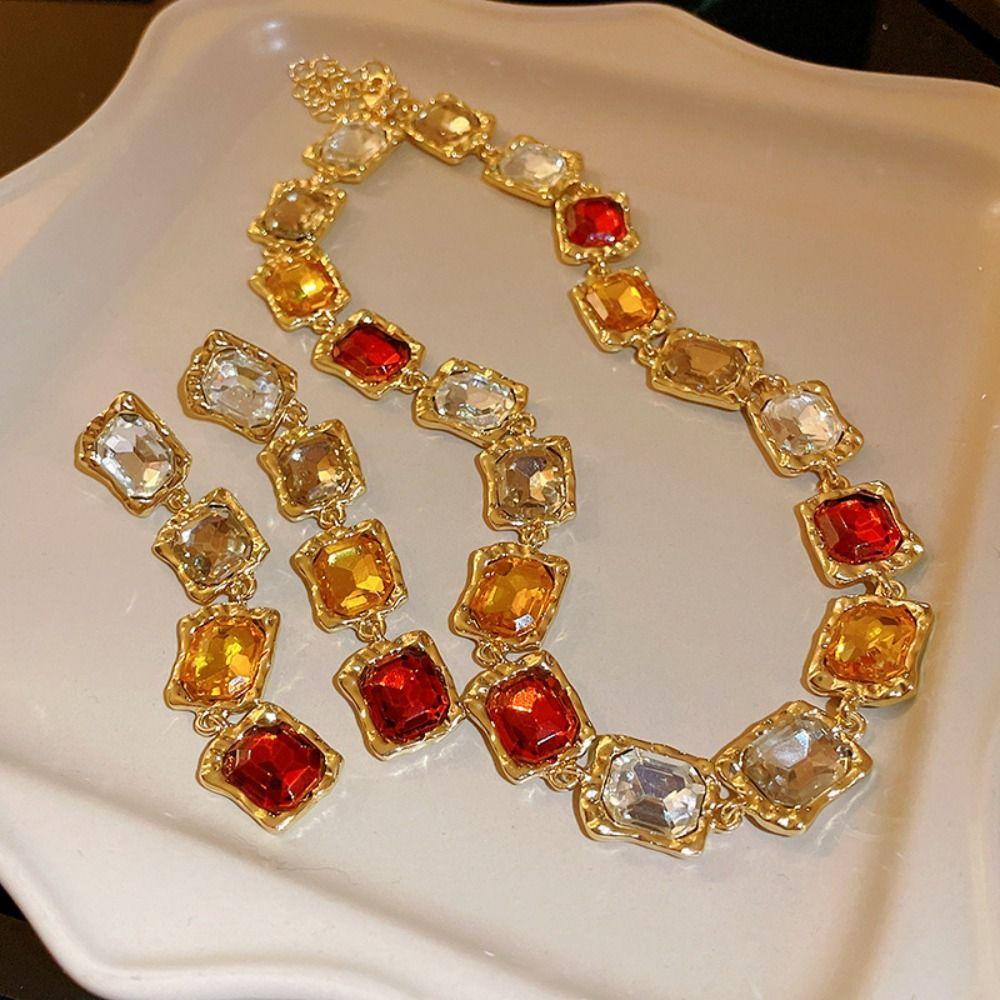 Korean Style Rhinestone Tassel Earring Headchain Sparkling Necklace Square Crystal Jewelry Gift Earrings
Korean Style Rhinestone Tassel Earring Headchain Sparkling Necklace Square Crystal Jewelry Gift Earrings