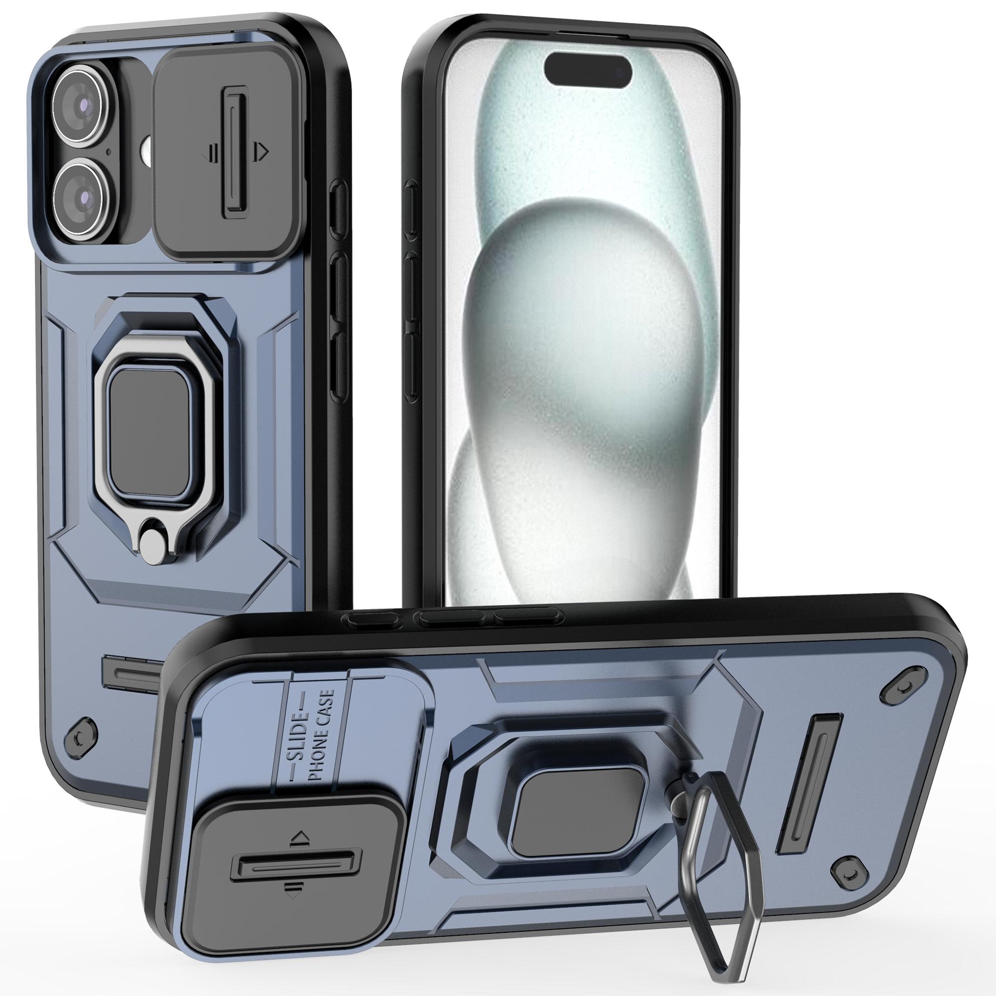 For iPhone 16 Case Ring Kickstand PC+TPU Phone Cover with Lens Shield B
For iPhone 16 Case Ring Kickstand PC+TPU Phone Cover with Lens Shield B