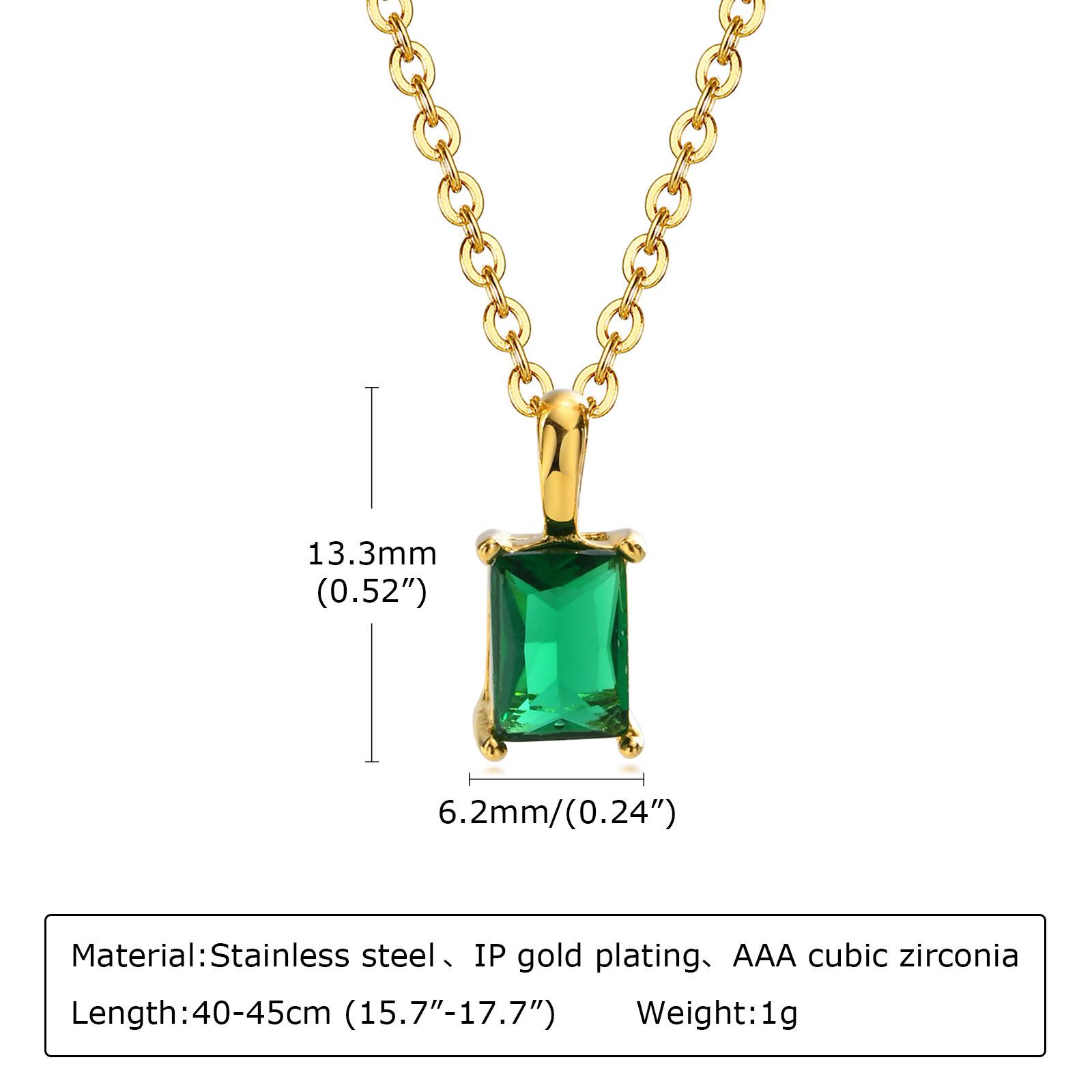 Chic Rectangular Shape CZ Stone Pendant For Women, Trendy Stainless Steel 4 Colors Cubic Zirconia Pendant Charm Chains Necklace
Chic Rectangular Shape CZ Stone Pendant For Women, Trendy Stainless Steel 4 Colors Cubic Zirconia Pendant Charm Chains Necklace