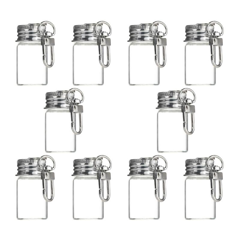 10PCS Miniature Glass Bottles with Aluminum Lids and Keychain Transparent Wishing Jars With Attached Keyring 1
10PCS Miniature Glass Bottles with Aluminum Lids and Keychain Transparent Wishing Jars With Attached Keyring 1