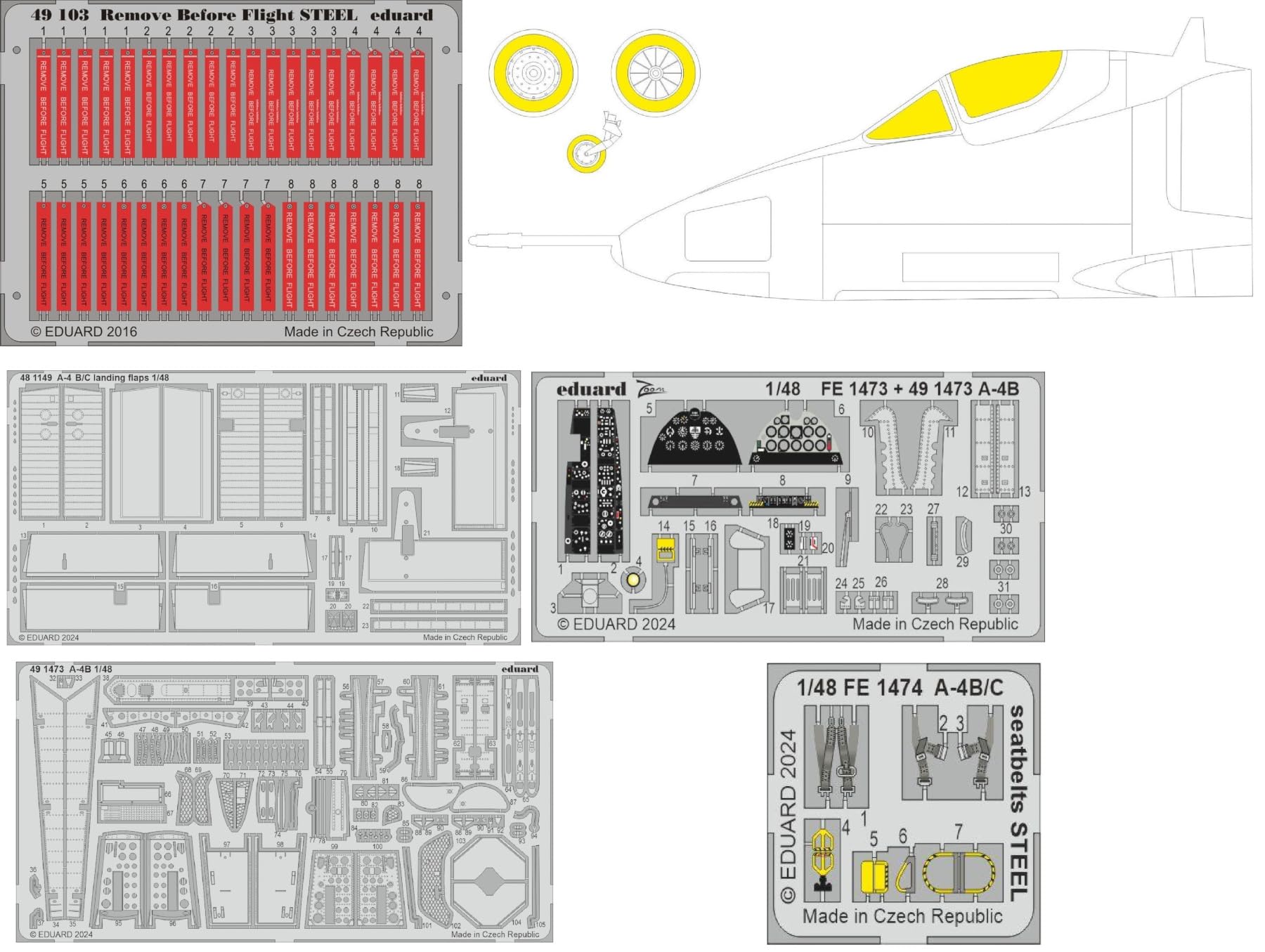 Eduard Big ED Set Big ED Parts Set Set of 5 types including inspection seat painted landing flap Plastic model parts EDU BIG49431 1/48 A-4B (for
Eduard Big ED Set Big ED Parts Set Set of 5 types including inspection seat painted landing flap Plastic model parts EDU BIG49431 1/48 A-4B (for
