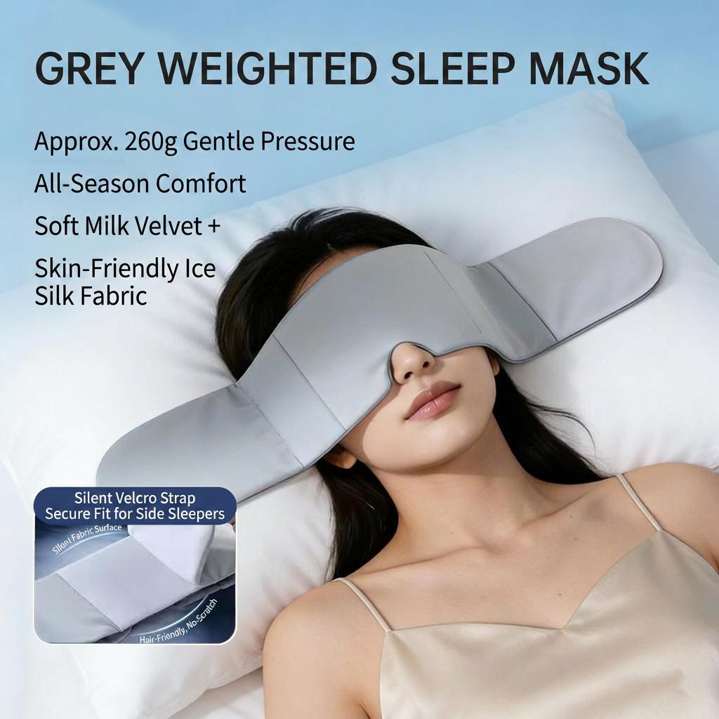 Weighted Sleep Mask Cooling Ice Silk Light Blocking Eye Blindfold Dual-Sided Breathable Eye Cover for Men Women Travel сірий
Weighted Sleep Mask Cooling Ice Silk Light Blocking Eye Blindfold Dual-Sided Breathable Eye Cover for Men Women Travel сірий