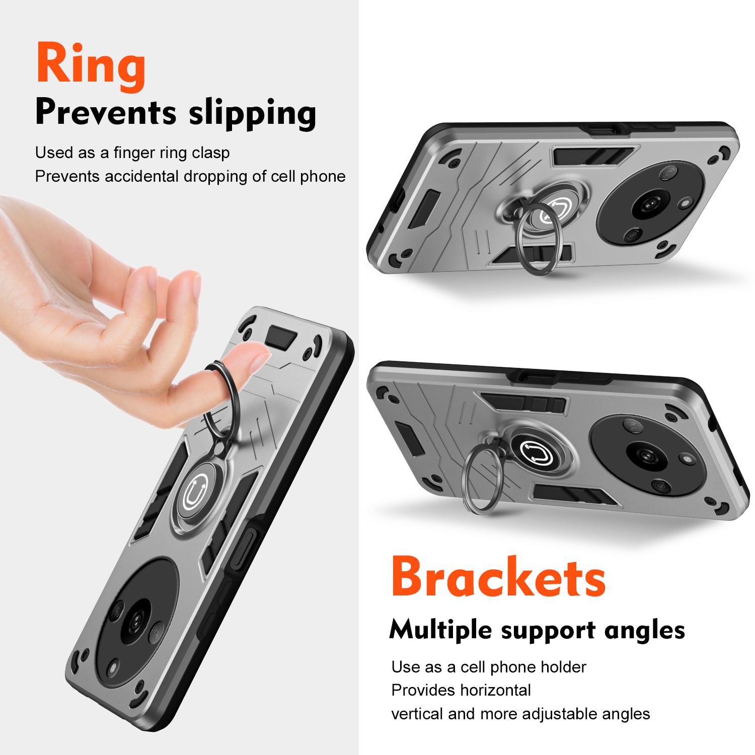 For Realme Narzo 60 5G Case PC+TPU Kickstand Phone Cover Support Magnetic Car Mount Grey
For Realme Narzo 60 5G Case PC+TPU Kickstand Phone Cover Support Magnetic Car Mount Grey