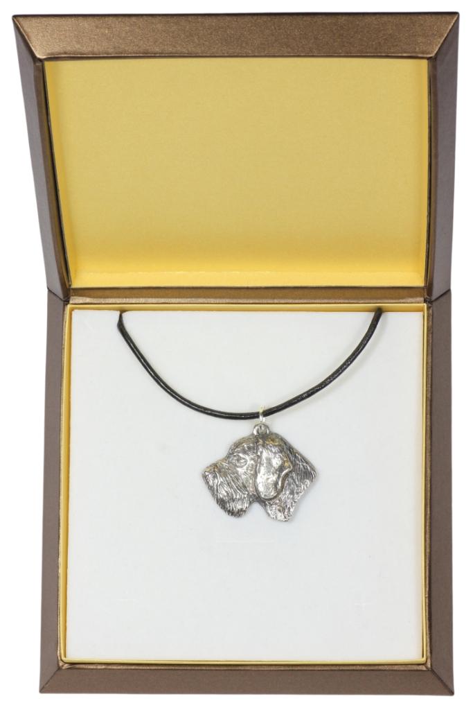 German Wirehaired Pointer - Dog necklace in gift box, silver-plated locket for dog fan, striking pendant by Art-Dog brand срібний
German Wirehaired Pointer - Dog necklace in gift box, silver-plated locket for dog fan, striking pendant by Art-Dog brand срібний