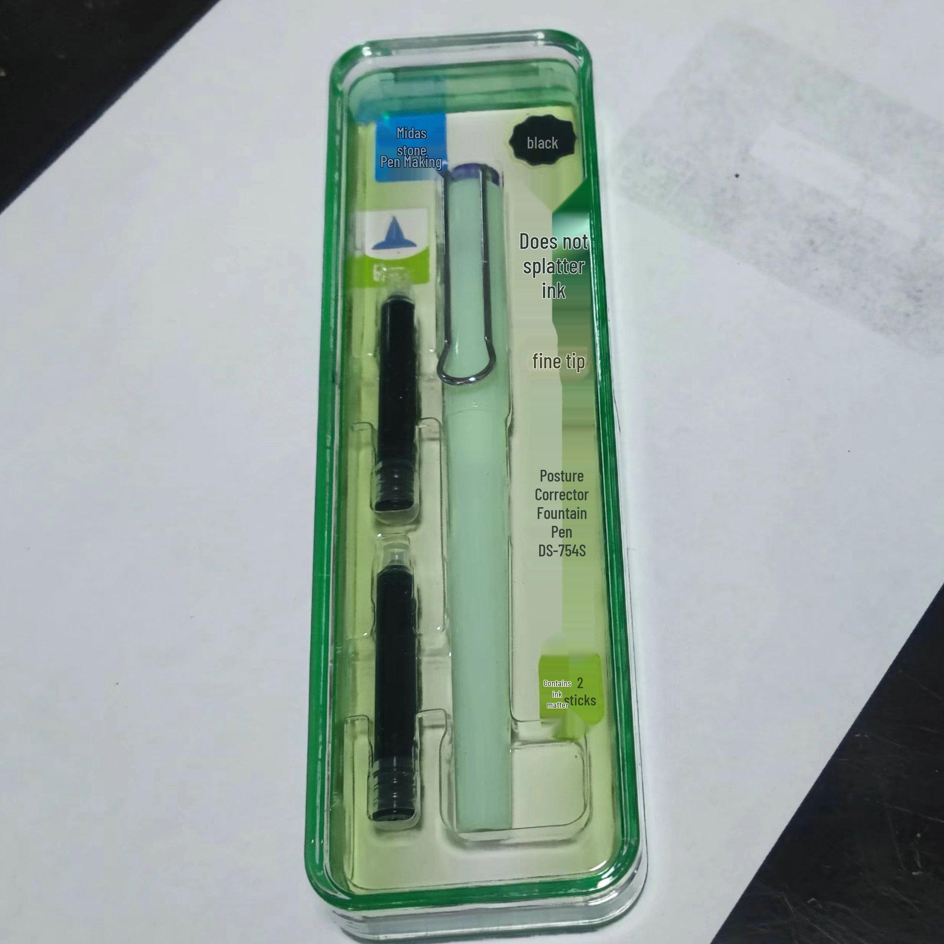 Point Stone No-Splash 0.5mm Fountain Pen with Replaceable Ink Cartridge for Calligraphy and Student Writing Black Ink Cartridge
Point Stone No-Splash 0.5mm Fountain Pen with Replaceable Ink Cartridge for Calligraphy and Student Writing Black Ink Cartridge