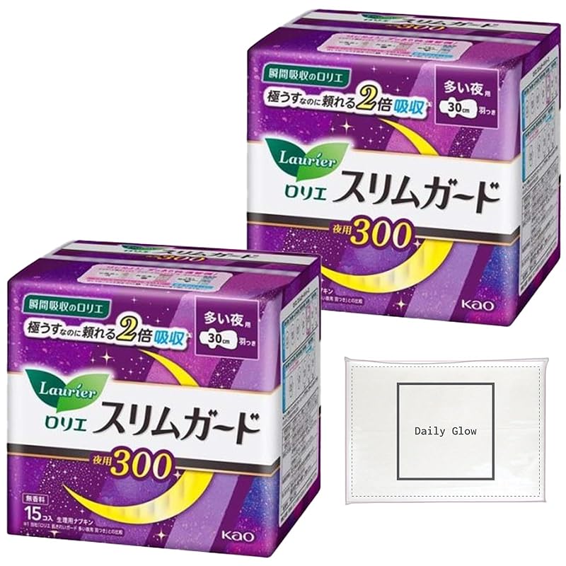 Laurier slim guard For many nights 300 with wings 30cm (15 pieces included) × 2 bags) + Comes with DailyGlow original tissue
Laurier slim guard For many nights 300 with wings 30cm (15 pieces included) × 2 bags) + Comes with DailyGlow original tissue