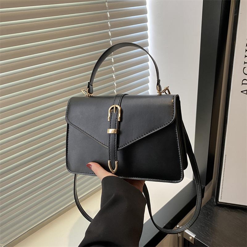 Новая модная портативная сумка-мессенджер однотонная на плечо маленькая квадратная сумка персонализированный трендовый ремень женская сумка чёрный