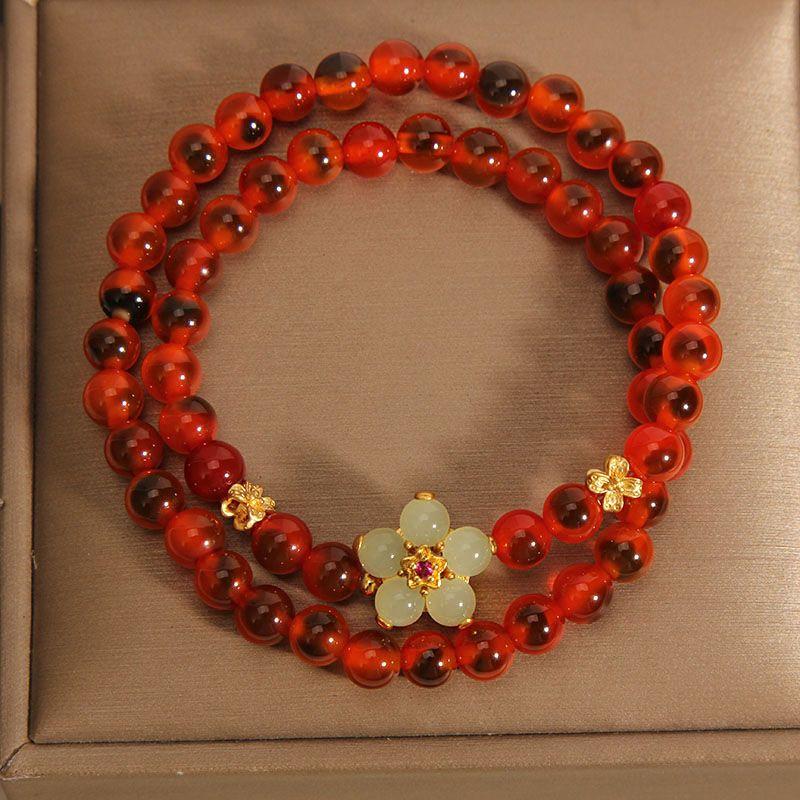 Red crystal agate double circle bracelet women s light luxury retro lucky flower gift bracelet for girlfriend
Red crystal agate double circle bracelet women s light luxury retro lucky flower gift bracelet for girlfriend