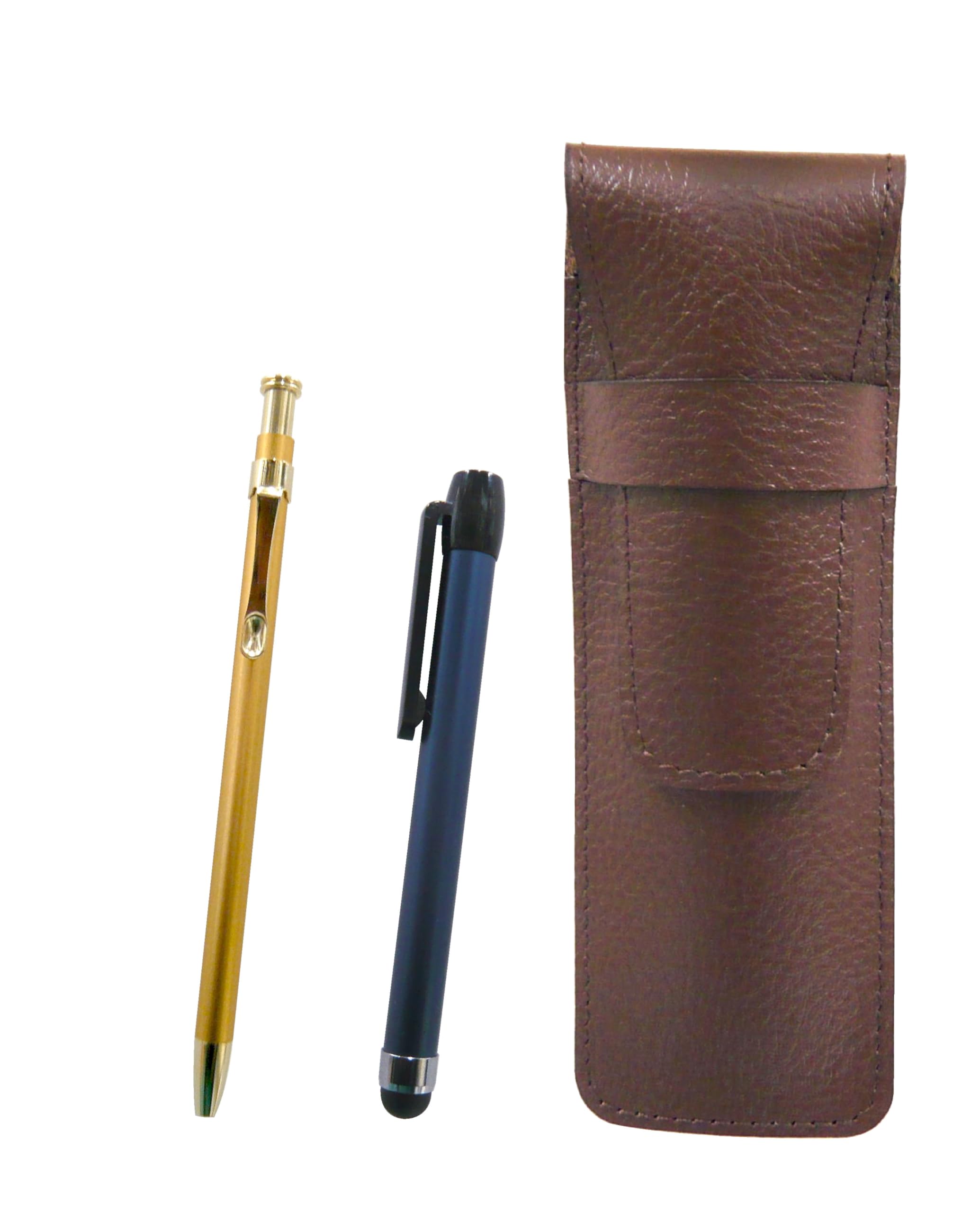 Grained chocolate color cowhide pen case Metal touch stick blue and slim 60 ballpoint pen gold set SASTYO-ALL-SV60KBP
Grained chocolate color cowhide pen case Metal touch stick blue and slim 60 ballpoint pen gold set SASTYO-ALL-SV60KBP