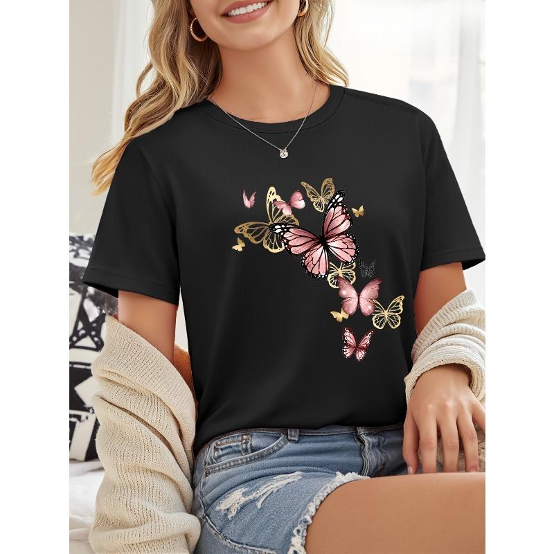European sizes Butterfly Series Printe Round Neck Short Sleeve 4XL чорний
European sizes Butterfly Series Printe Round Neck Short Sleeve 4XL чорний