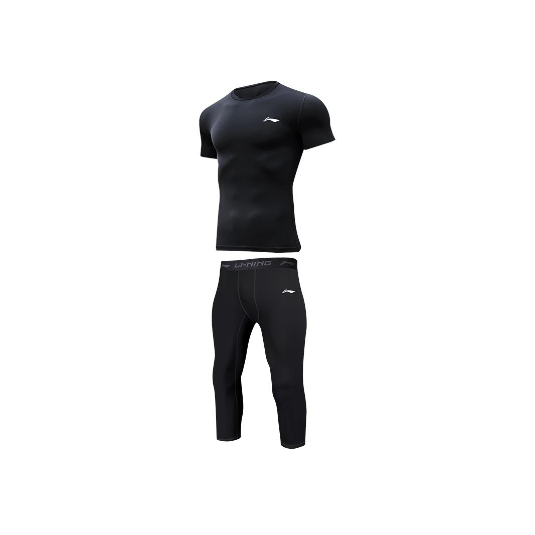 Li-Ning Elastic Slim Fit Training Sweat-Wicking Breathable Basketball Running Professional Training Crew Neck Fitness Set Men sets Black YUDU052-1 S
Li-Ning Elastic Slim Fit Training Sweat-Wicking Breathable Basketball Running Professional Training Crew Neck Fitness Set Men sets Black YUDU052-1 S