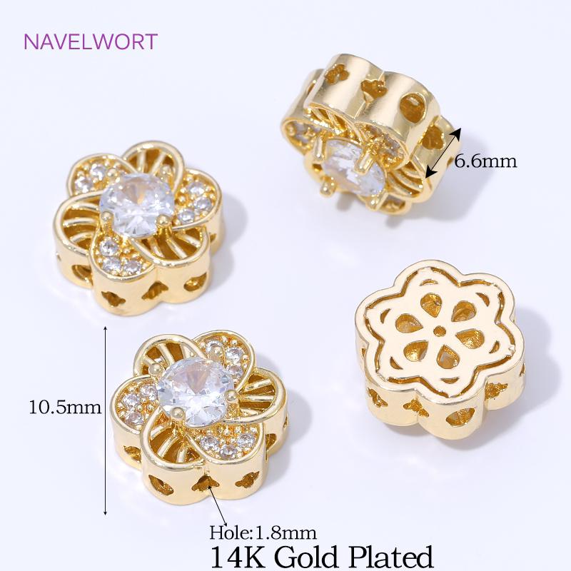 18K Gold Plated Brass Spacer Beads For Jewelry Making,Inlaid Zircon Beads Separators,Beads For Bracelets,Materials For Jewelry 1 Piece
18K Gold Plated Brass Spacer Beads For Jewelry Making,Inlaid Zircon Beads Separators,Beads For Bracelets,Materials For Jewelry 1 Piece