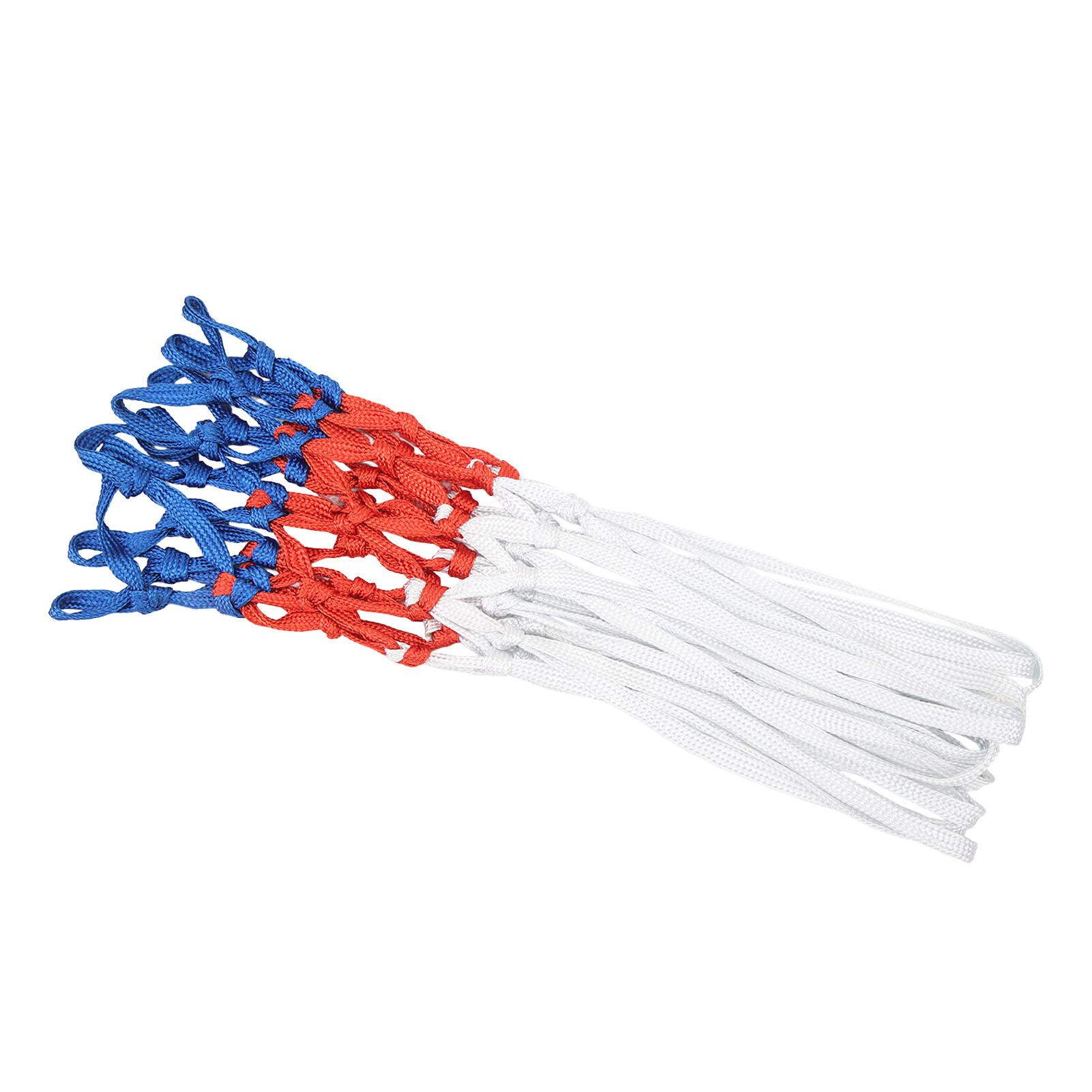 2pcs Heavy Duty Basketball Net Replacement White Red Blue Color Splicing Basketball Hoop Net
2pcs Heavy Duty Basketball Net Replacement White Red Blue Color Splicing Basketball Hoop Net